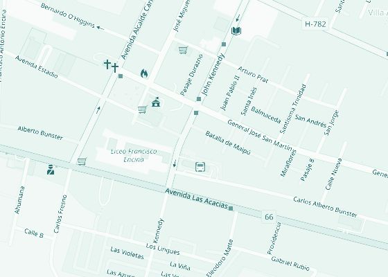 Mapa de la sucursal Las Cabras, en John Kennedy